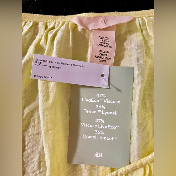 H&M Sunny Yellow Plus Size Swim Cover-Up Dress     SIZE XXL    *NWT* - Picture 14 of 15